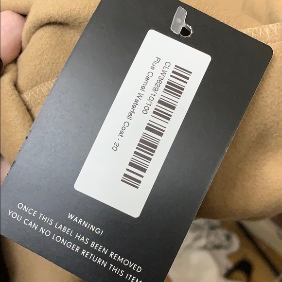 NWT Pretty Little Thing• Camel Waterfall Coat - Picture 2 of 7